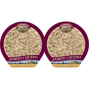 CASA TARRADELLAS Pizza de jamon y queso pack 2 envase 220 grs